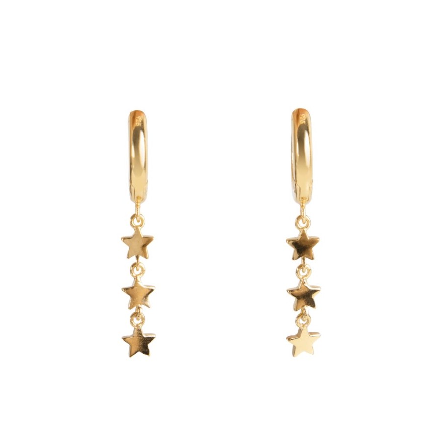 Jewellery Fairley | Fairley Mini Stardust Hoops Gold