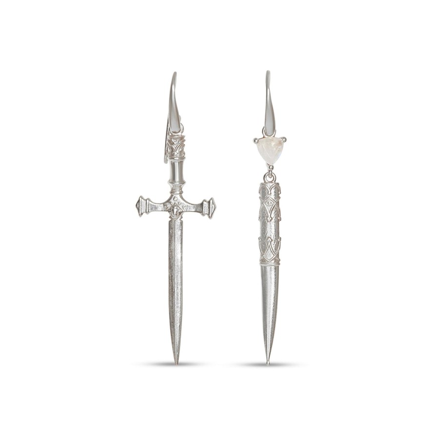 Shoes Kyoti | Kyoti Dagger & Case Earrings Silver