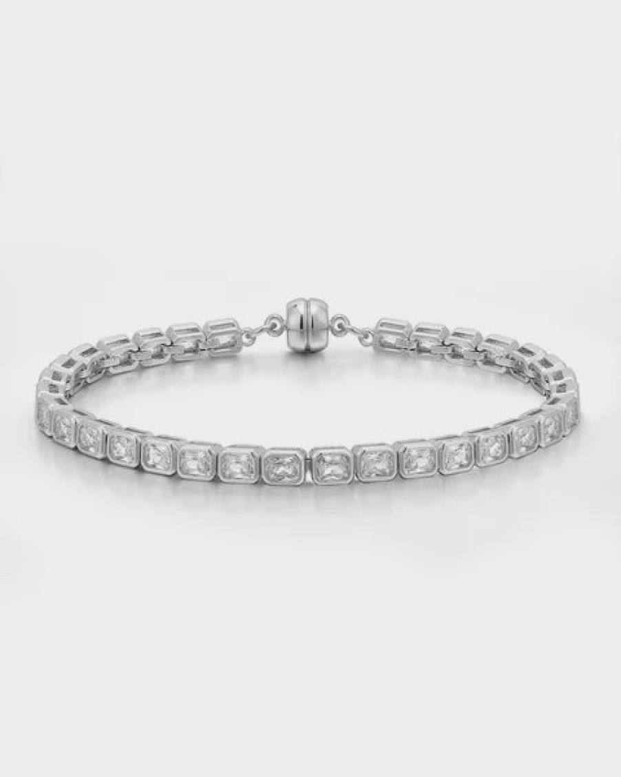 Jewellery Luv AJ | Luv Aj Bezel Emerald Ballier Bracelet Silver Clear