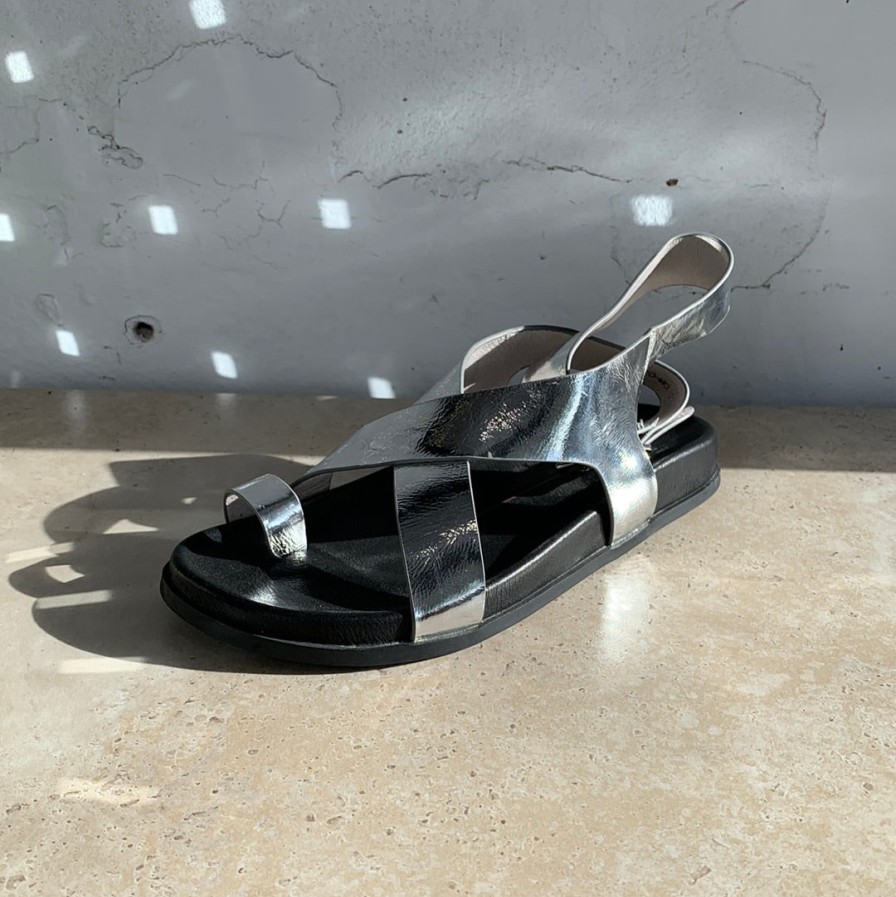 Shoes Mollini | Mollini Huiro Silver Foil Leather