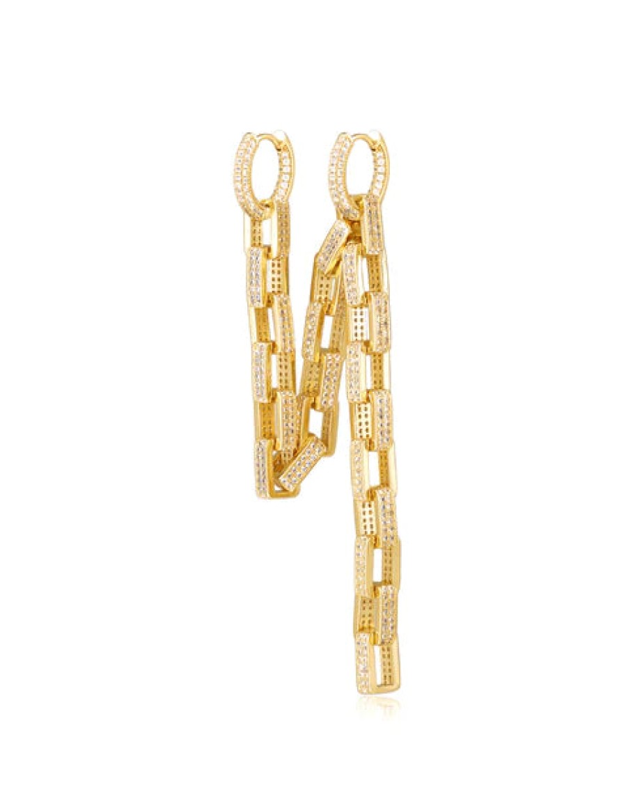 Jewellery Luv AJ | Luv Aj Jagger Chain Double Hoops - Gold