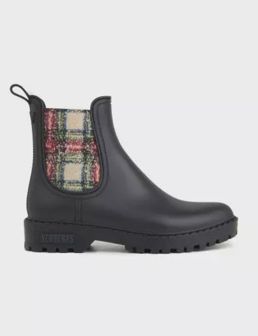 Shoes Verbenas | Verbenas Gaudi Welly Boot Black Tartan