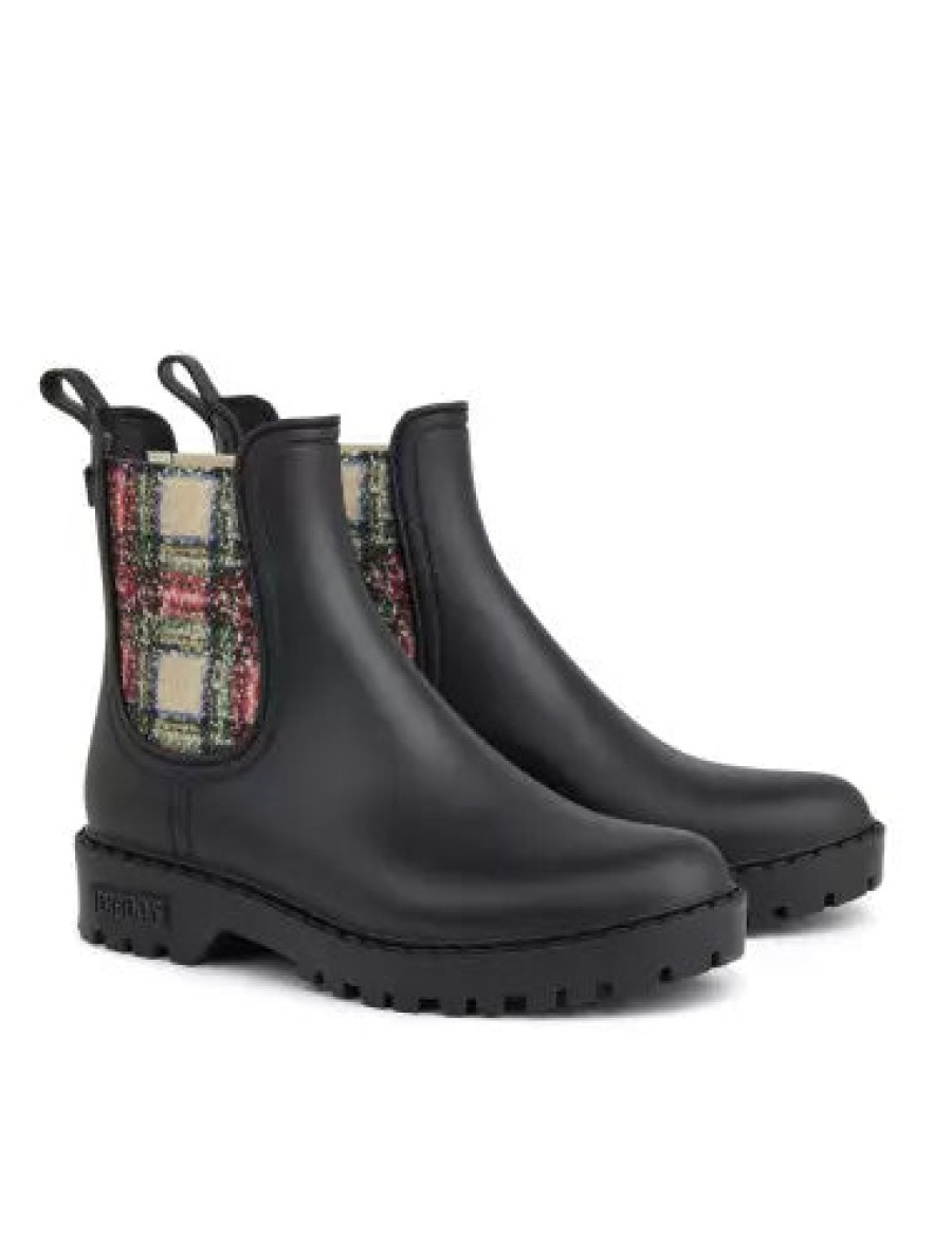 Shoes Verbenas | Verbenas Gaudi Welly Boot Black Tartan