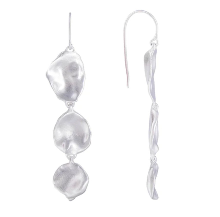 Jewellery Fairley | Fairley Golden Seashells Drops Silver