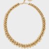 Jewellery Luv AJ | Luv Aj - Ridged Pyramid Statement Necklace Gold