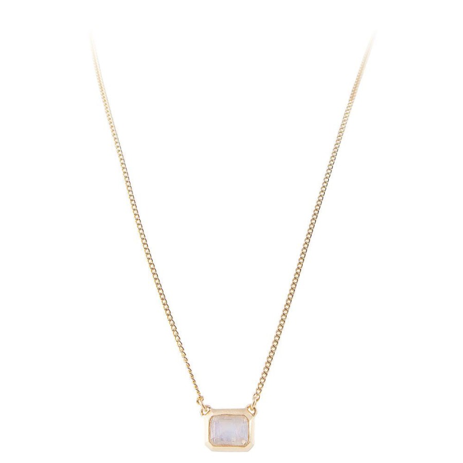 Jewellery Fairley | Fairley Rainbow Moonstone Deco Necklace