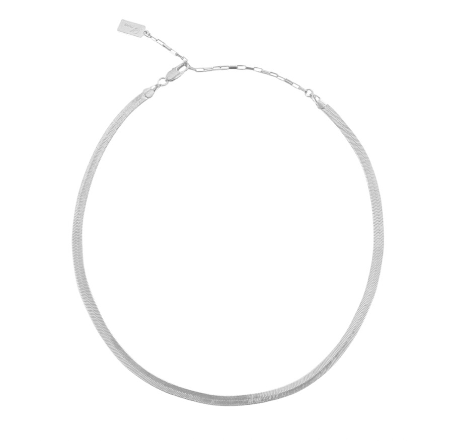 Jewellery MISUZI | Misuzi Dylan Herringbone Chain 16/18 Inch Silver