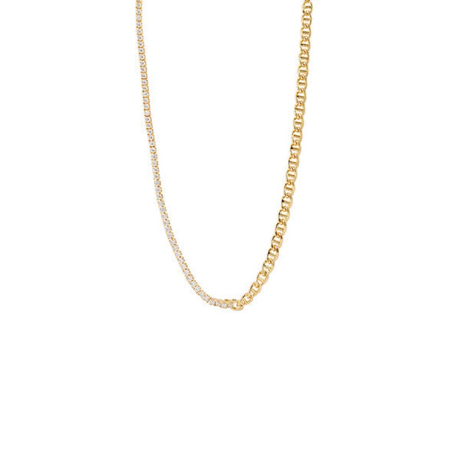 Jewellery Bianc | Bianc Half Tennis Necklace Gold