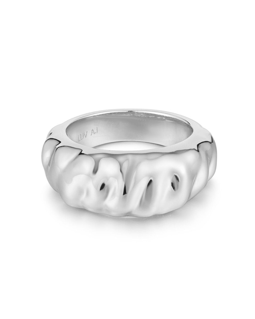 Jewellery Luv AJ | Luv Aj The Hammered Ridged Band Ring Silver