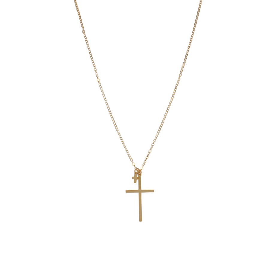 Jewellery MISUZI | Misuzi Lana Double Cross Necklace Gold